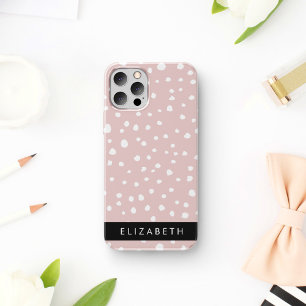Coque iPhone 16 Taches de dalmatien rose, Points de dalmatien, Vot