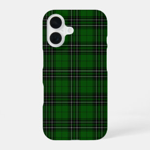 Coque iPhone 16 Tartan MacLean Vert et Noir à Carreaux