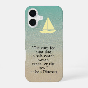 Coque iPhone 16 Téléphone pour les amoureux de la plage/voilier, m