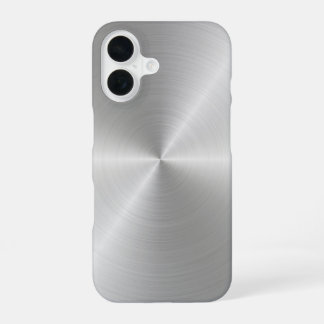 Coque iPhone 16 Texture métallique polie circulaire brillante