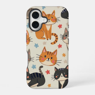 Coque iPhone 16 Three cute cat phone cases