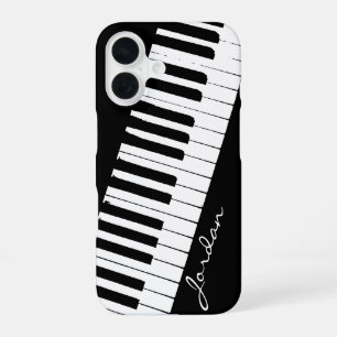 Coque iPhone 16 Touches de Piano   Inclinées   Personnalisables