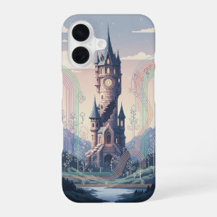 Coque iPhone 16 Tour de sorcier de style rétro arcade