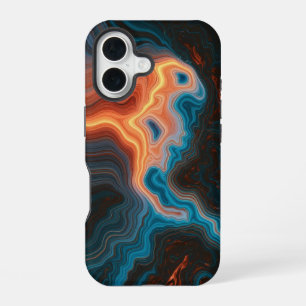Coque iPhone 16 Tourbillon Néon Abstrait