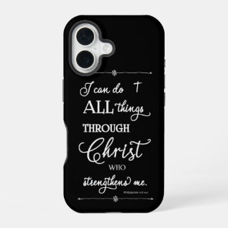 Coque iPhone 16 Tout par Christ - Philippiens 4:13