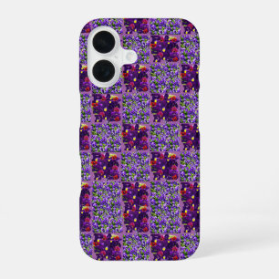 Coque iPhone 16 Typographie Pansy Violet,