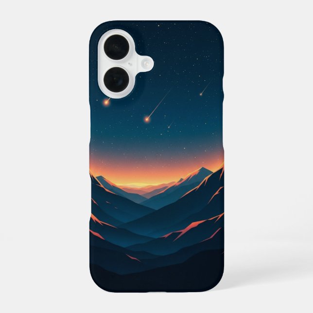 Coque iPhone 16 Vallée Rétro de la Chute d'Étoiles (Verso)
