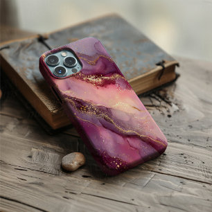 Coque iPhone 16 Velvet Amethyst – Téléphone en marbre rose pourpre