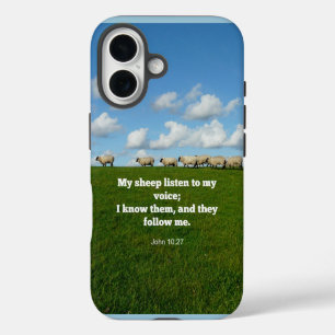 Coque iPhone 16 Verset biblique, Jean 10:27, Mes brebis...