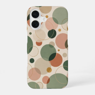 Coque iPhone 16 Vert sauge moderne et motif géométrique en terre c