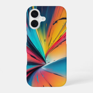 Coque iPhone 16 Vibrant Speed Burst Neon Abstrait Energy Art