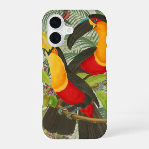 Coque iPhone 16 Vibrant Tropical Toucan Birds Art Exotic Jungle