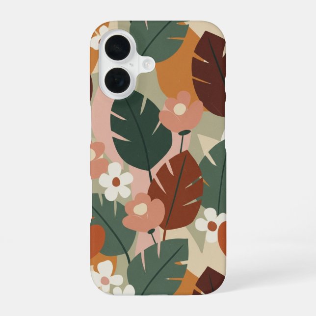 Coque iPhone 16 Vintage Botanical Pattern (Verso)