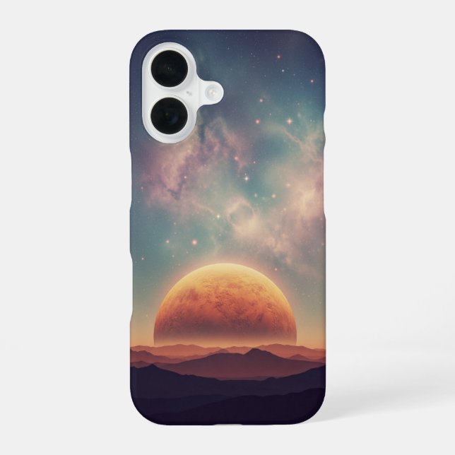 Coque iPhone 16 Vintage Cosmic Landscape (Verso)