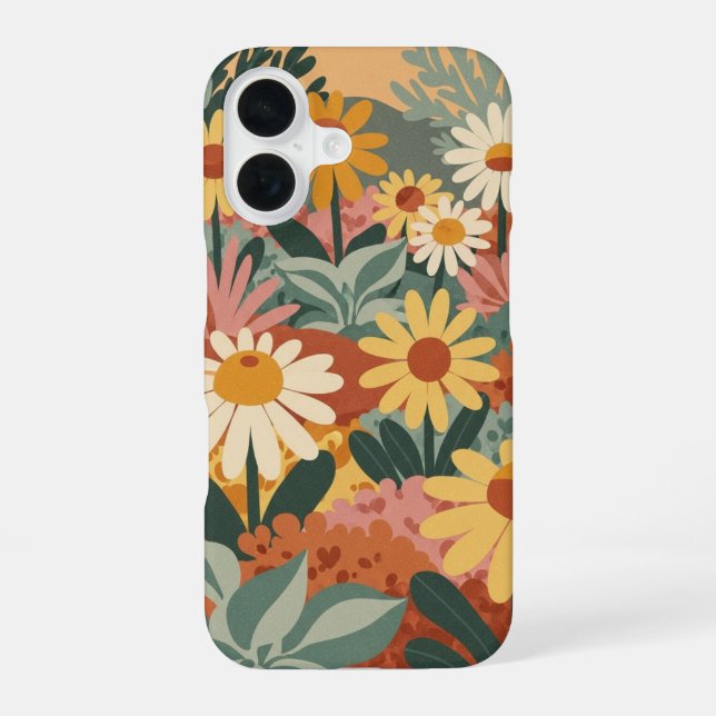 Coque iPhone 16 Vintage Daisy Garden (Verso)