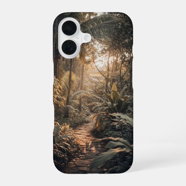 Coque iPhone 16 Vintage Jungle Path (Verso)