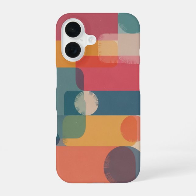 Coque iPhone 16 Vintage Layered Geometry (Verso)
