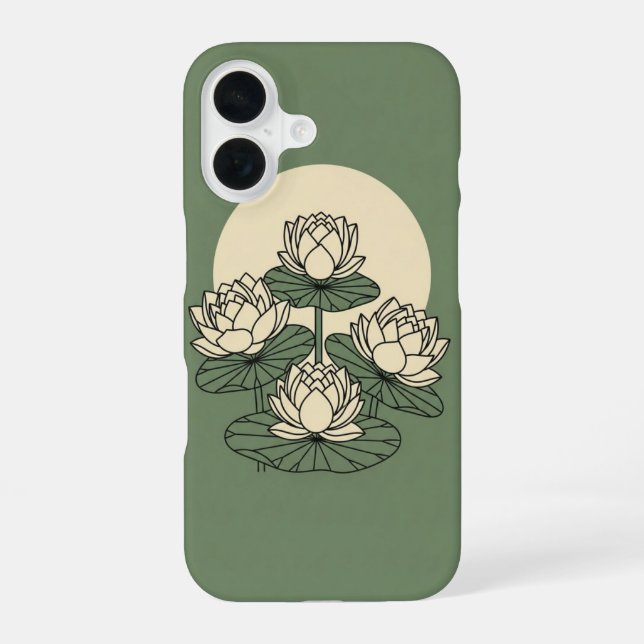 Coque iPhone 16 Vintage Lotus in Garden (Verso)