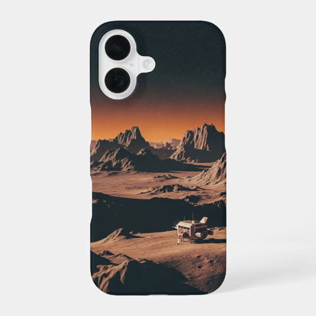 Coque iPhone 16 Vintage Lunar Landscape (Verso)