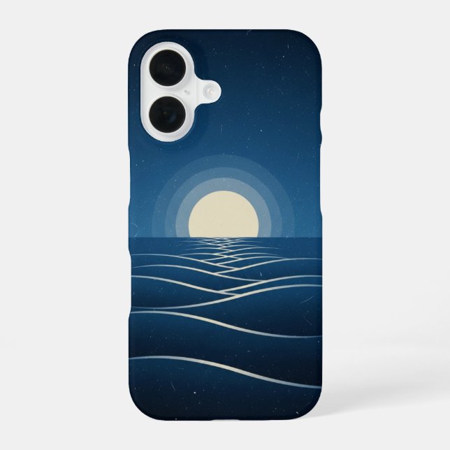 Coque iPhone 16 Vintage Lunar Waves (Verso)