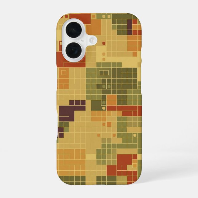Coque iPhone 16 Vintage Pixel Grid (Verso)