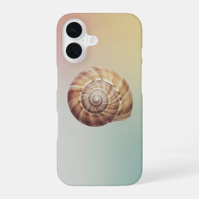 Coque iPhone 16 Vintage Spiral Seashell (Verso)