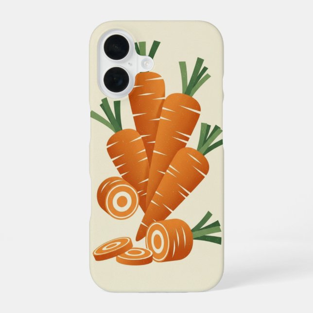 Coque iPhone 16 Vintage Stylized Carrots (Verso)