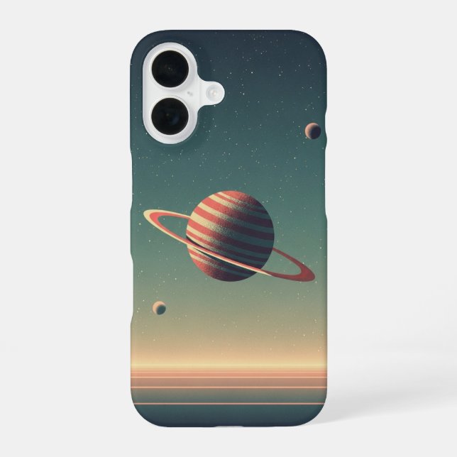 Coque iPhone 16 Vintage Stylized Planet (Verso)