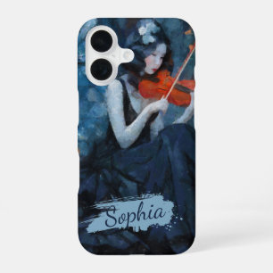 Coque iPhone 16 Violoniste gothique Imaginaire foncé dans le jardi