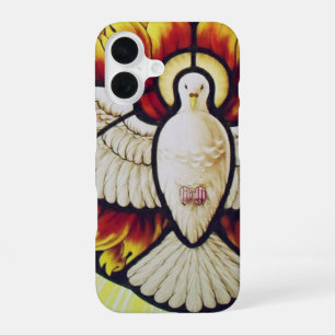 Coque iPhone 16 vitrail de la colombe du Saint-Esprit