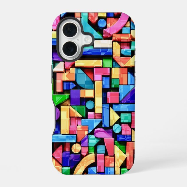 Coque iPhone 16 Vivid Geometric Flow (Verso)