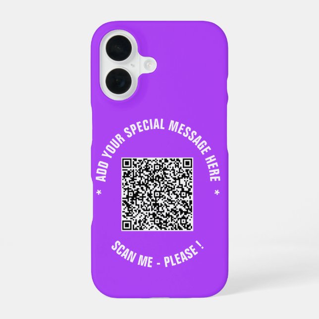 Coque iPhone 16 Votre code QR et texte personnalisé Samsung Coque  (Verso)