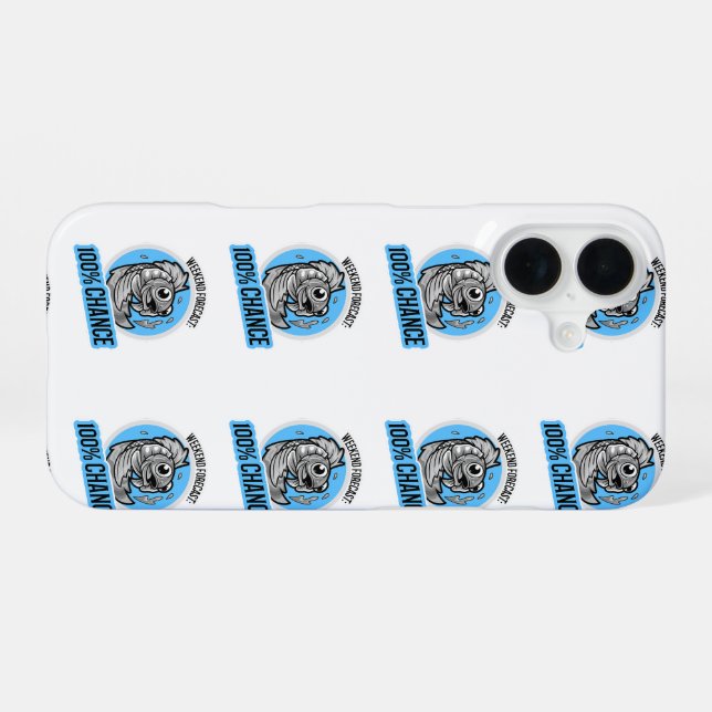 Coque iPhone 16 Weekend Forecast 100% Chance T-Shirt (Verso Horizontal)