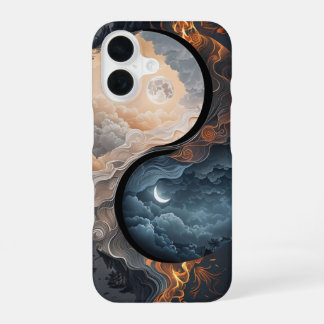 Coque iPhone 16 Ying yang jour et nuit