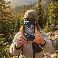 Coque iPhone 17 Mountain Forest avec texte modifia
