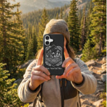 Coque iPhone 17 Mountain Forest avec texte modifia