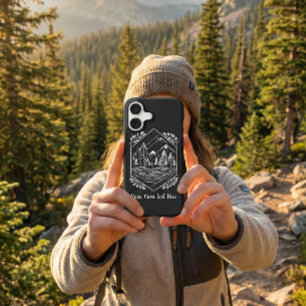 Coque iPhone 17 Mountain Forest avec texte modifia
