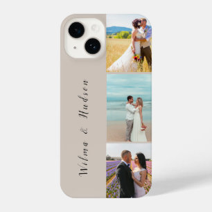 Coque Pour iPhone 14 3 photo de mariage personnalisée   Image du collèg