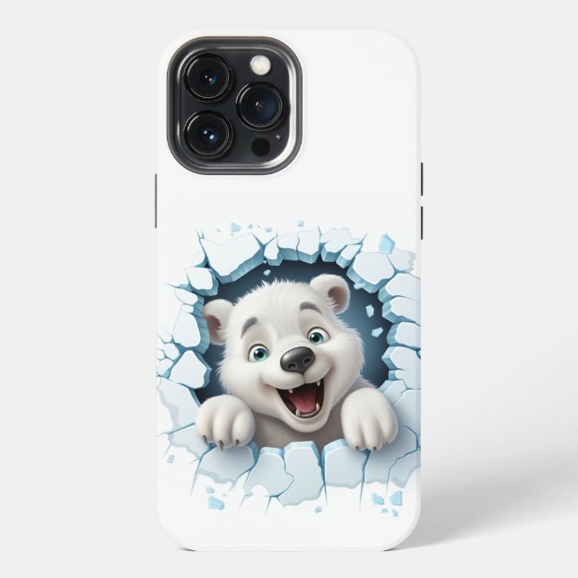 Coque iPhone 3d Bear Break Ice (Verso)