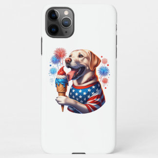 Coque iPhone 11Pro Max 4 juillet Chien avec cône de glace
