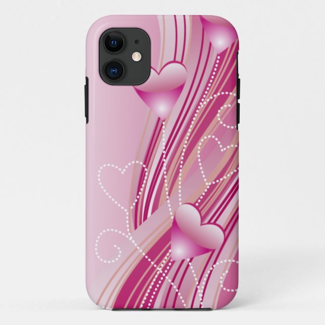 Coque iPhone 5 Coeurs roses (Dos)