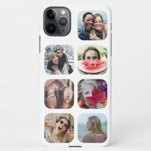 Coque iPhone 11Pro Max 7 Carré Photo Collage Modèle blanc