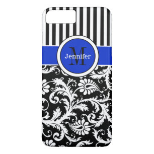 Coque iPhone 7   Damas   Tracées   Bleu