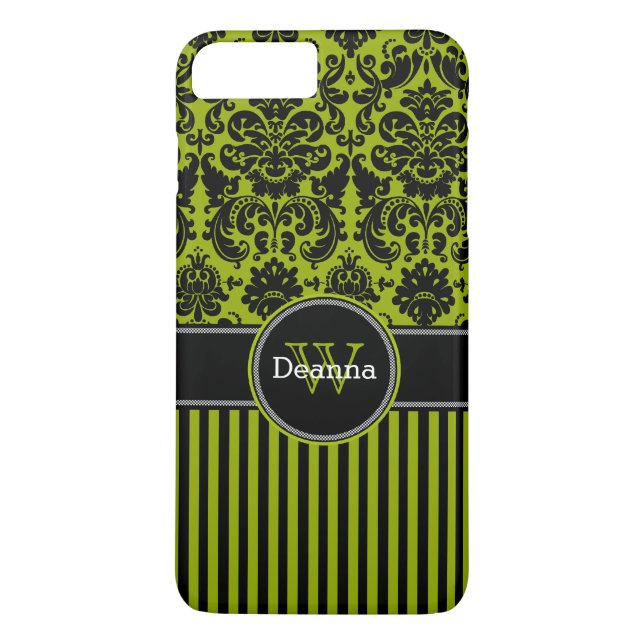 Coque iPhone 7 | Damas | Tracées | Vert (Dos)