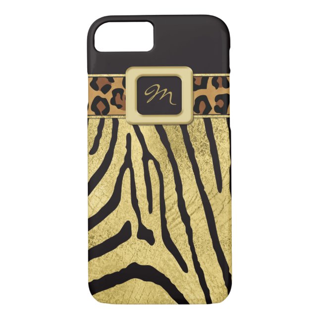 Coque iPhone 7 | FAUX Gold Foil | POSTER DE ANIMAL (Dos)