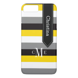 Coque iPhone 7   Tracées   Jaune, gris, noir