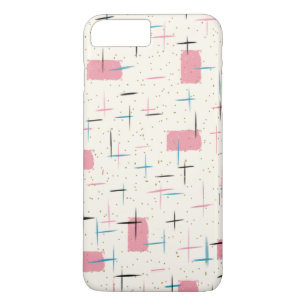 Coque iPhone 8 Plus/7 Plus Retro Atomic Pink Motif iPhone 7 Plus Coque