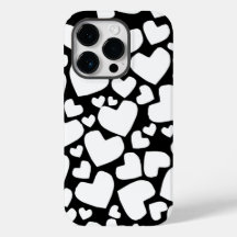 Coque iphone à coeur noir et blanc