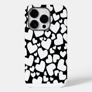 Coque iphone à coeur noir et blanc