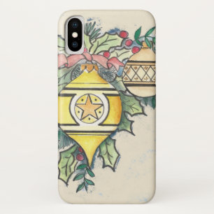 coque iphone à feuillage persistant et Gold